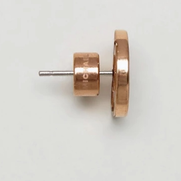 New Michael Kors  Rose Gold Pave Stud Earrings - Picture 6 of 10